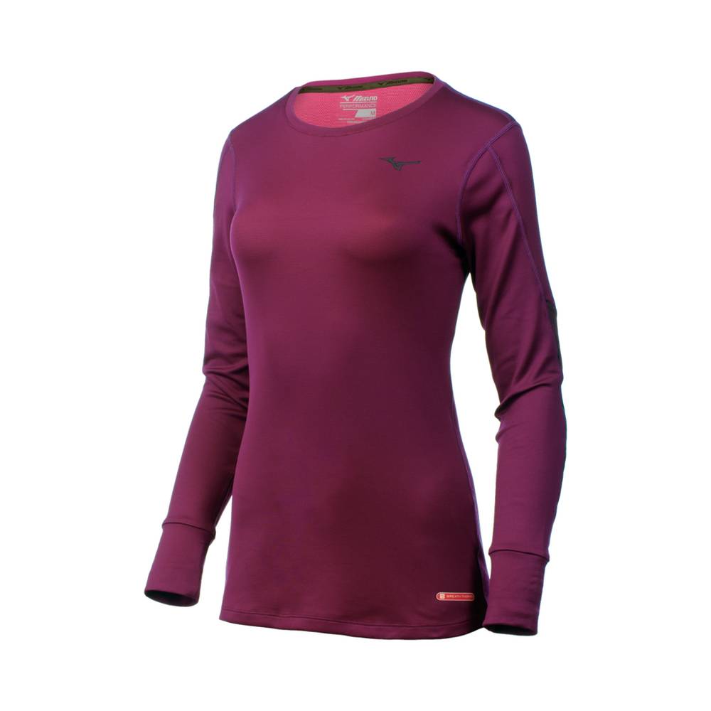 Damske Base Layer Mizuno Breath Thermo® Long Sleeve Nachový Vypredaj YWVS29184